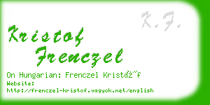 kristof frenczel business card